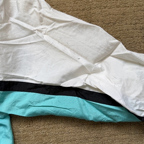 Vintage 90s East West Abstract Pop Art Light Blue Multi Color Windbreaker Jacket - Picture 3 of 9